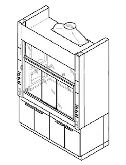 Fume hood with services on side walls